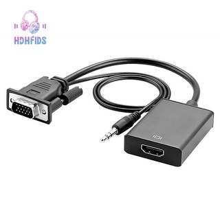 ตัวแปลงสัญญาณ VGA เป็น HDMI พร้อมสายสัญญาณเสียง และสายพาวเวอร์ รองรับเอาต์พุตสัญญาณ 1080P คอมพิวเตอร์ เป็นตัวแปลงทีวี