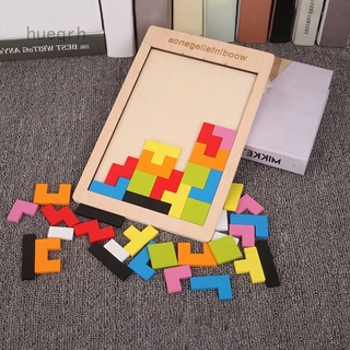 ของเล่นไม้เกมจิ๊กซอว์ Tetris 40 ชิ้น