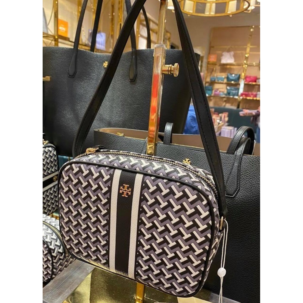Tory burch แท้ ???? T ZAG crossbody กระเป๋าสะพายครอสบอดี้ สี ดำ ลาย T