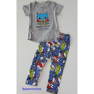 เซ็ท เสื้อ กางเกง ใส่เล่น mummy s little super hero size : 100 / 110 / 120