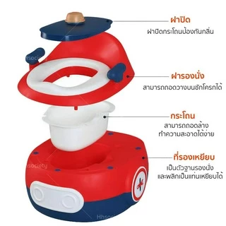 HHsociety กระโถนเด็ก กระโถนสำหรับเด็ก 3in1 กระโถนเด็กฝึกเข้าห้องน้ำ รุ่น DT-01