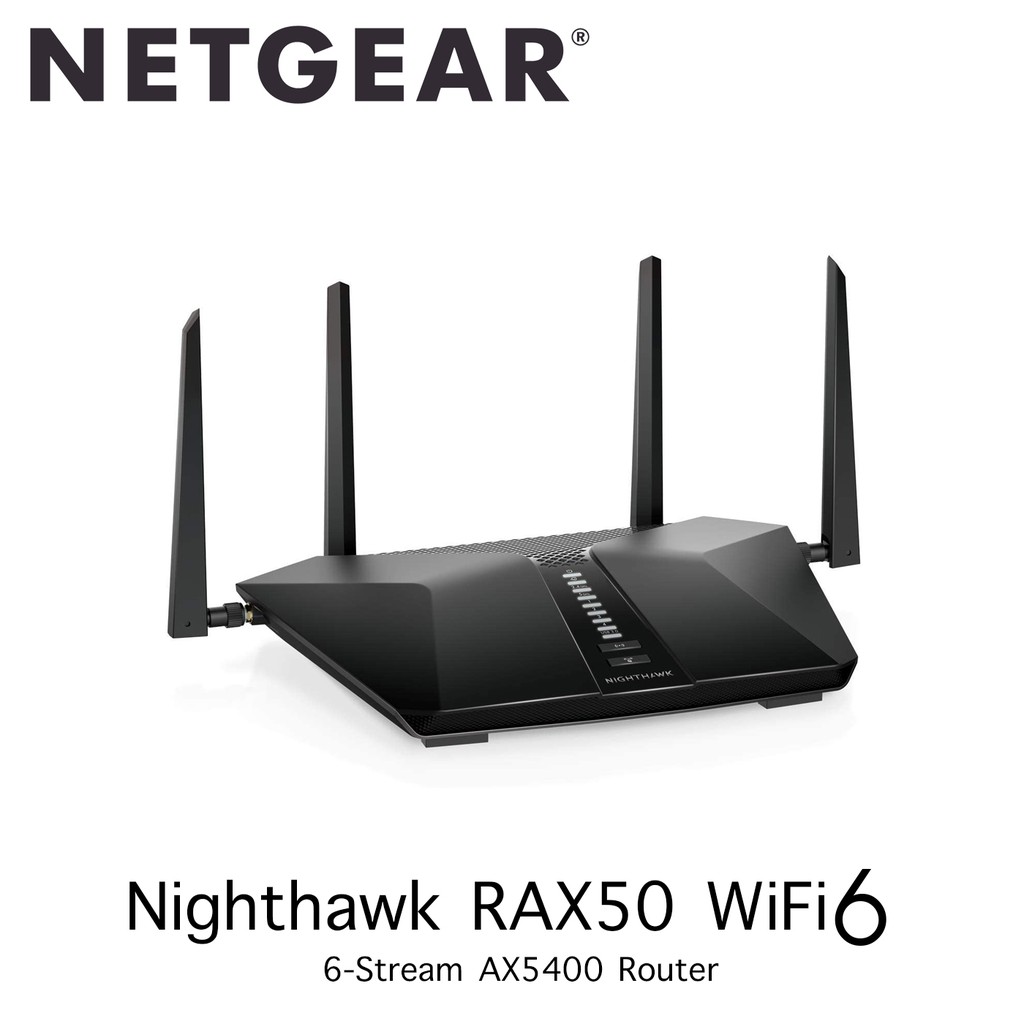 Netgear RAX50 Nighthawk® 6-Stream Dual-Band WiFi 6 Router (up to 5.4Gbps)