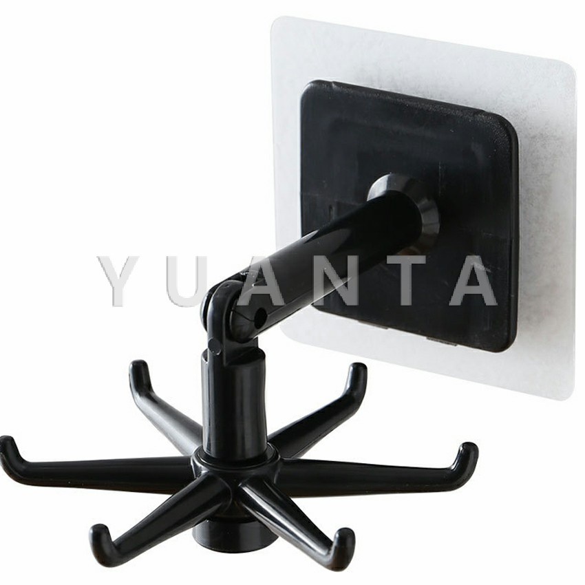YUANTA ตะขอติดเพดาน ติดผนัง  ที่แขวนติดผนัง 6 แฉก ขอเกี่ยวหมุนได้ 360 °  ตะขอหมุน Hexagonal self-adhesive hook