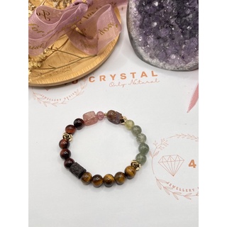 4u Crystal-S18 Tiger Eye+Purple Titanium Pixiu DIY (นําโชค, คิด, อาชีพ, ความรัก ++) - สไตล์แฟชั่น สําหรับผู้หญิง