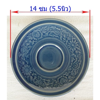 จาน ลายไทย 5.5นิ้ว ,สีน้ำเงิน,ลายไทย,จานขนมไทย,จานลายไทย,จานอาหาร,จานใส่ขนม,โอทอปลำปาง,otoplampang