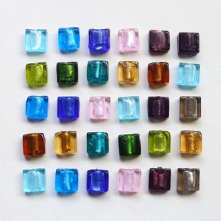 Colored Glaze Square Scattered Beads Translucent Beads Personalized PendantdiyHandmade Ornament Earrings Accessories String Beads Materials Original Retroins