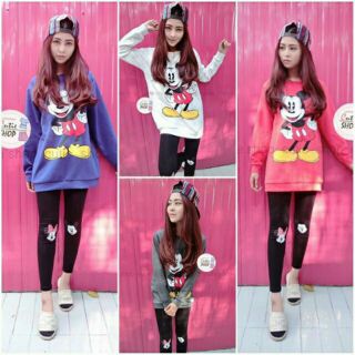 Setเสื้อ+เลกกิ้งmickey 4สีพร้อมส่งค่ะ ช้าอดหมดนะค่ะ