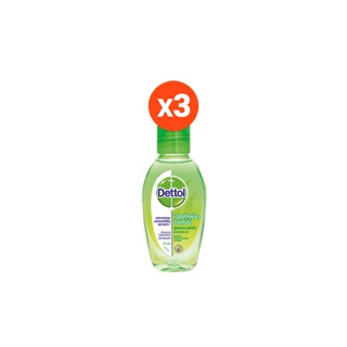 Dettol เจลล้างมืออนามัยแอลกอฮอล์ 70% สูตรหอมสดชื่นผสมอโลเวล่า 50 มล. x 3 ชิ้น