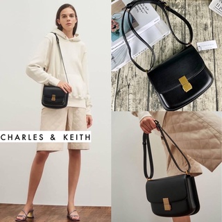 C.K METALLIC PUSH-LOCK SHOULDER BAG