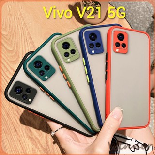 V21(พร้​อมส่งในไทย)เคสขอบนิ่มหลังแข็งขุ่นคลุมกล้องVivo Y15S 2021/V21 5G/Y52 5G/Y72 5G