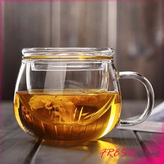 [A658] แก้วชงชา พร้อมถ้วยกรองกากชาและฝากปิดในตัว สวยหรูดูแพง Glass teapot