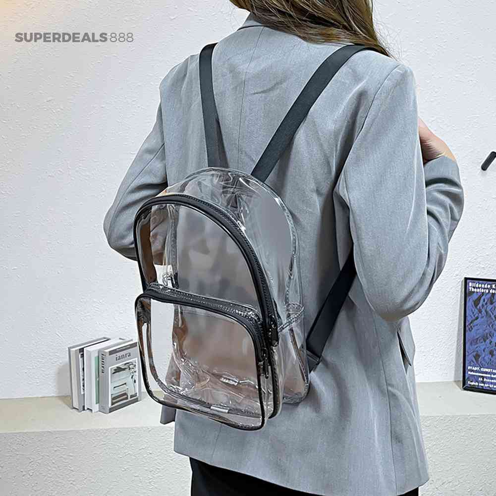 [SuperDeals888.th] กระเป๋าเป้สะพายหลัง PVC แบบใส กันน้ํา แบบพกพา #3