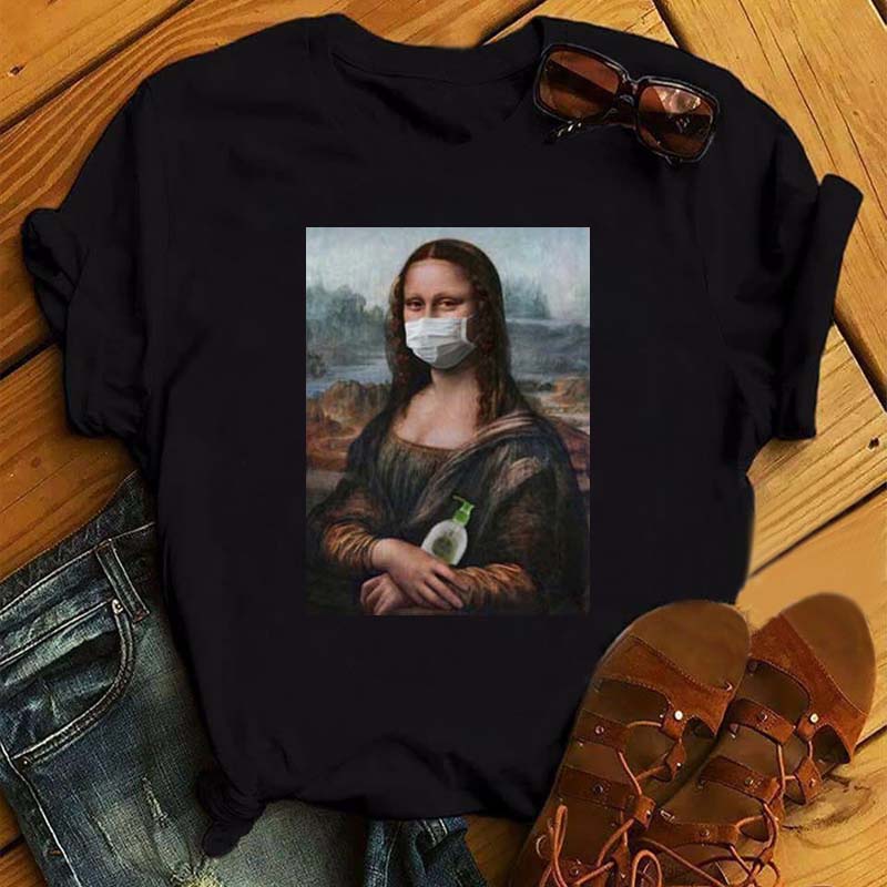 เสื้อยืด ลาย Mona Lisa Aesthetic 90S สไตล์วินเทจ