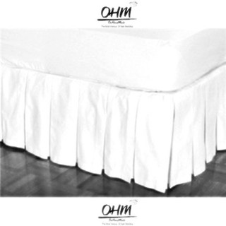 OHM Bed Skirt-กระโปรงเตียงแบบทวิสรอบ ผ้าคอตตอนทีซี 180 เส้น ขนาด 3.5 ฟุต (สีขาว)