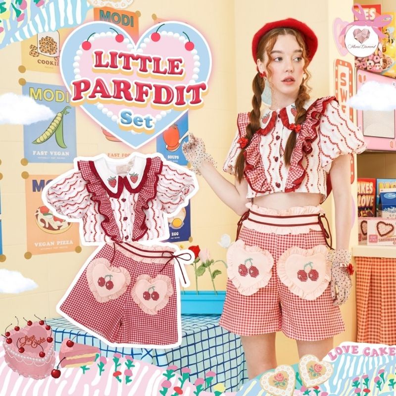 Let Them Eat Cake Collection Little Parfdit Set Maria diamond มือสอง เซ็ตสีแดง ชุดคริสมาสต์ ใส่ไปคาเ
