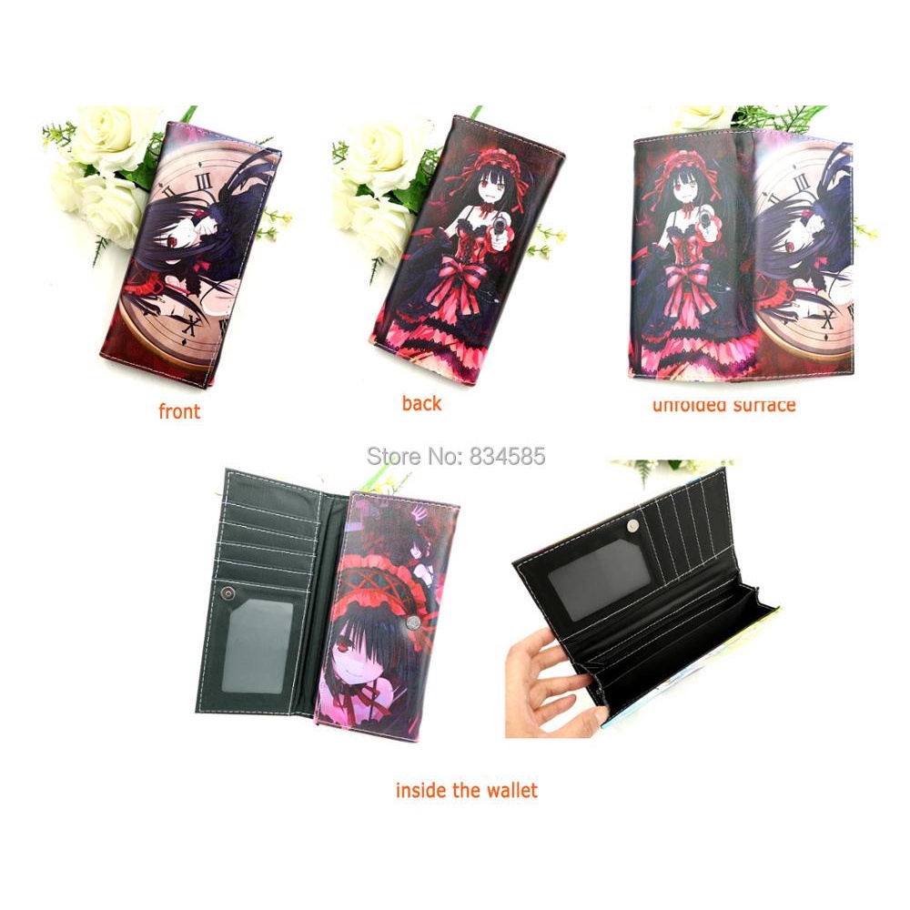 กระเป๋าสตางค์ ใบยาว หนัง PU ลายการ์ตูนอนิเมะ Date A Live Tokisaki Kurumi Bifold - รูปที่ 3