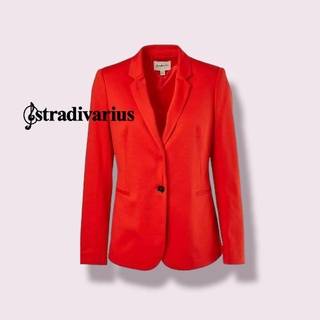 Stradivarius red knit blazer