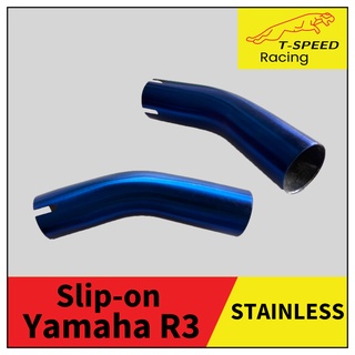 Slip On สลิปออน Yamaha R3 สแตนเลส ชุบรุ้ง