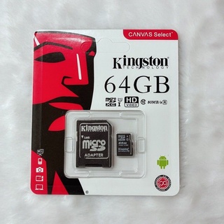 🔥VIPSale Kingston Memory Card Class10 Micro SDHC 64GB คิงส์ตัน เมมโมรี่การ์ด SD Card 64GB  ใช้กับกล้อง โทรศัพท์ อื่นๆ