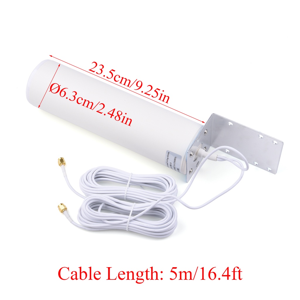 เสาอากาศภายนอก 10-12dBi 4G LTE 698-2700MHz 4G 3G 2G SMA ตัวผู้ 5 ม. 16.4 ฟุต สําหรับโมเด็มเราเตอร์