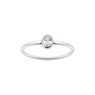 SILVER THAI oval ring silver cubic Zirconia แหวนzcแหวนรูปวงรีสไตล์เกาหลีสําหรับผู้หญิงใส่ออกงานก็สวย