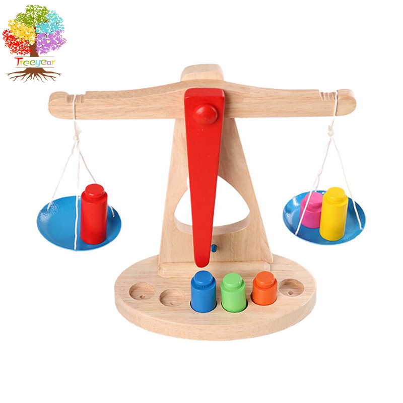 Montessori อุปกรณ์การเรียนการสอนในช่วงต้นของเล่นประสาทสัมผัสน้ำหนักเครื่องชั่งสำหรับเด็กวัยหัดเดิน