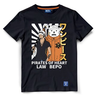 เสื้อยืดผ้าฝ้ายพรีเมี่ยมเสื้อยืดวันพีช One Piece สีดำ ฤดูร้อนหลวมนักเรียนผู้ชายและผู้หญิงเสื้อยืดแขนสั้นผ้าฝ้ายแท้