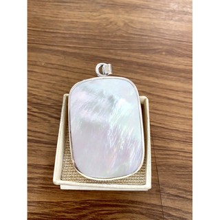 จี้เงินแท้92.5%ประดับมุกรูปทรงสี่เหลี่ยม (mother of pearl) 925 silver pendant