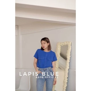 a&oB line blouse (ขนาดxs-xl) สีaqua green ระวังสินค้าเลียนเเบบ ลิขสิทธิ์เเละการออกเเบบโดยbrand a&oB