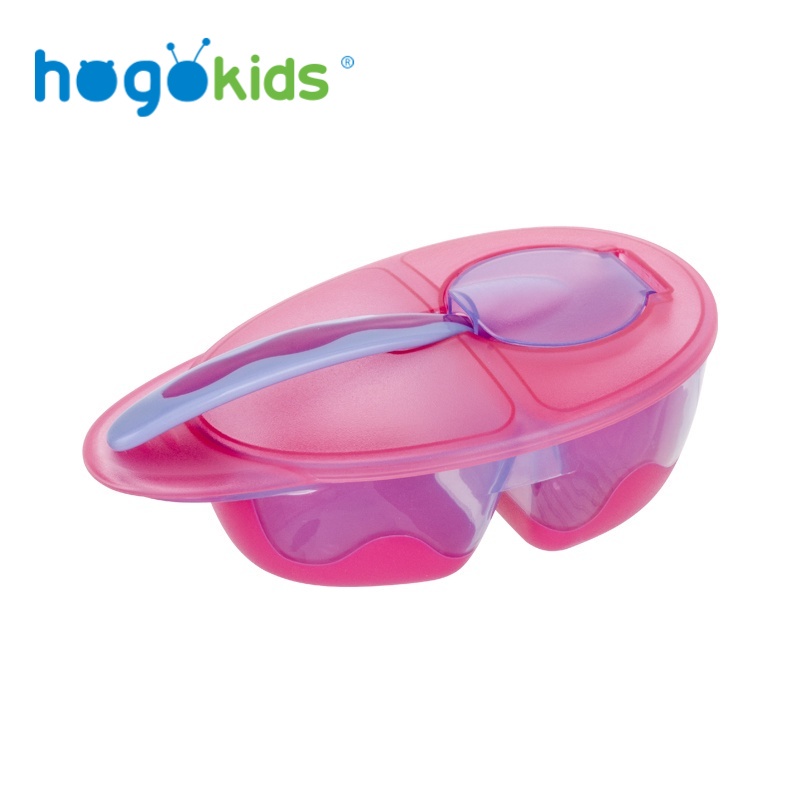 Hogokids กล่องอาหารสำหรับเด็กแยกต่างหากมีช้อนสะดวกต่อการพกพา