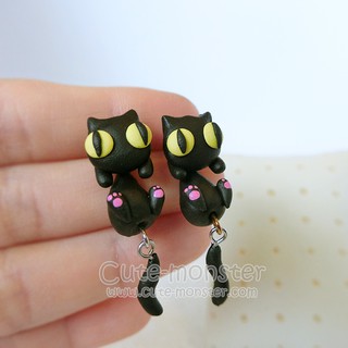 ต่างหูแมวดำ Black cat Rarrings