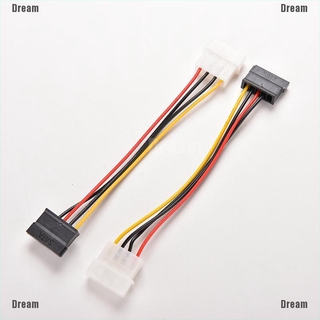 &lt;Dream&gt; อะแดปเตอร์ฮาร์ดไดรฟ์ Molex To 15-Pin Serial Ata Sata 4 Pin 1 ชิ้น