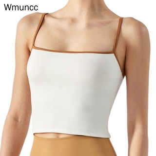 Wmuncc เสื้อกล้าม สปอร์ตบรา สายคล้องไหล่ แบบบาง ยืดหยุ่นสูง เหมาะกับใส่เล่นโยคะ ออกกําลังกาย สําหรับผู้หญิง