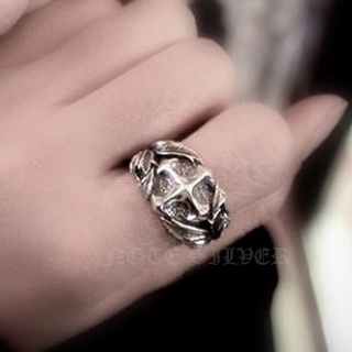 แหวนเงินแท้ ลายกราฟฟิก Sterling Silver 925 NSRG815