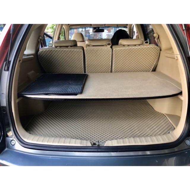 แผ่นท้ายรถ+ปิดเบาะ HOND CRV-G3 ลายกระดุมEVA