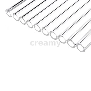 CREAMY 10 ชิ้น 200 มิลลิเมตร OD 7 มิลลิเมตร 2 มิลลิเมตรหนาผนัง Borosilicate แก้วเป่า Tube