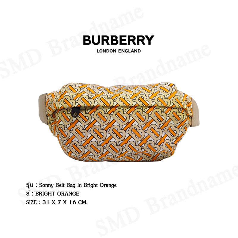 BURBERRY กระเป๋าคาดอก รุ่น Sonny Belt Bag In Bright Orange  Code:LL MD SONNY TB7 A1934 - 8015859 1