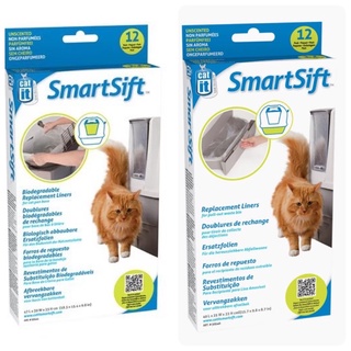 [Dealpetshop] ถุงเก็บอึ Catit SmartSift Replacement Liner ถุงขยะสำหรับห้องน้ำกึ่งอัตโนมัติ - 12 ชิ้น