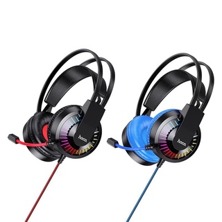 [Gaming Gear] หูฟังเกมมิ่ง แบบครอบหูพร้อมไมค์โครโฟนแบบก้าน HOCO W105 พร้อม Effect ไฟ LED