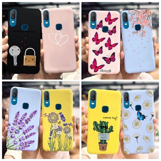 เคสโทรศัพท์มือถือ ซิลิโคนนิ่ม ผิวด้าน ลายการ์ตูนผีเสื้อ ดอกไม้ สําหรับ Vivo Y11 2019 Y11 2019 Y11 1906