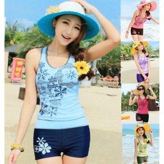 ชุดว่ายน้ำผู้หญิง M-2XL ส่งจากไทย (เสื้อ+กางเกง) 3 สีสวย