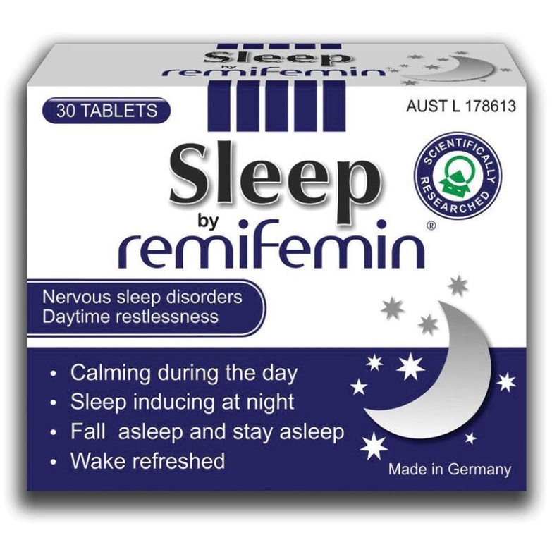 Remifemin Sleep 30 Tablets ช่วยเหลือผู้ที่มีอาการกระสับกระส่าย (ในเวลากลางวัน) หรือนอนไม่หลับ/คุณภาพ