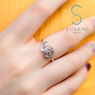 SUVANI เงินแท้ 92.5% แหวนโอมเทพแห่งความสำเร็จ ความร่ำรวย และความสุขสมหวัง แหวนเงินแท้925  ไซส์ 6 – 9