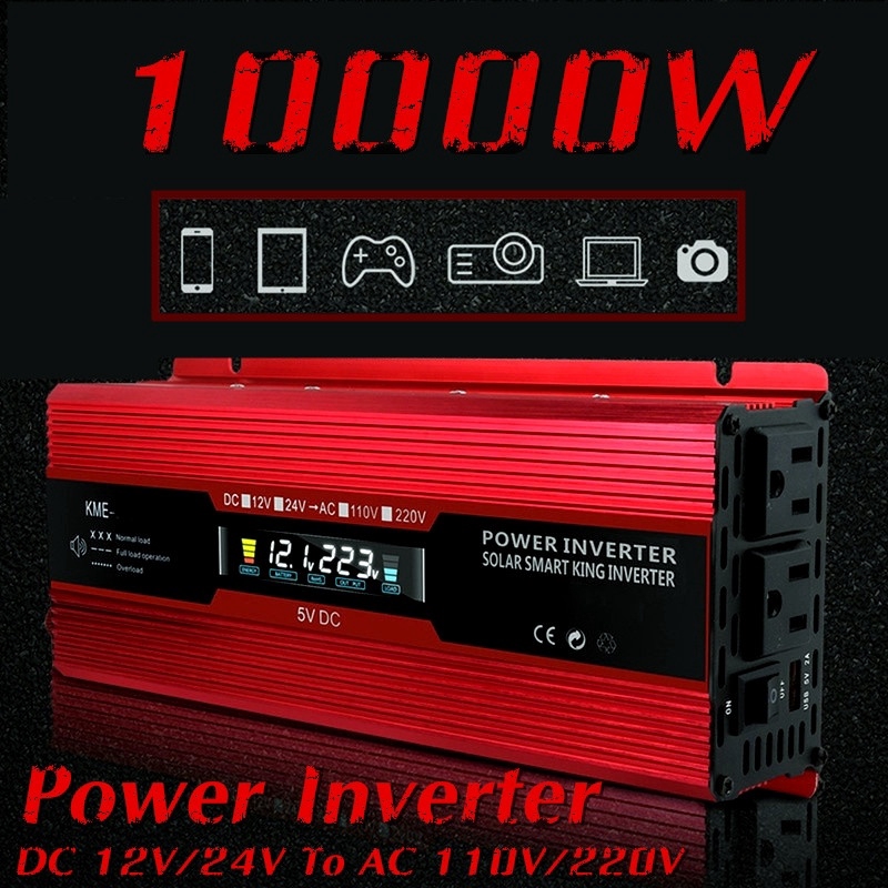 คุณภาพดี อินเวอร์เตอร์รถยนต์ 10000W Peak Power Voltage Convertor Transformer DC Outdoor Camping Solar Inverter จัดส่งพรุ่งนี้