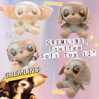 ตุ๊กตาเกรมลินส์ ไซซ์กอด 12" ตาปัก หนังเก่า ภาพยนต์เก่า หายาก *ตำหนิ ใบหูด้านหลังสีเฟด* GREMLiNS Stuffed Soft Toy 12"
