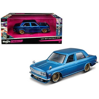 รถโมเดล คันฟ้า 1/24 Maisto32527 1971 datsun 510 ประตูและกระโปรงหน้าเปิดได้