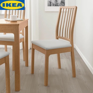 IKEA EKEDALEN เอียเคดาเลน เก้าอี้, ไม้โอ๊ค/อุชต้า เทาอ่อน ที่นั่งบุนวม พนักพิงโค้ง ผ้าหุ้มยังถอดซักได้