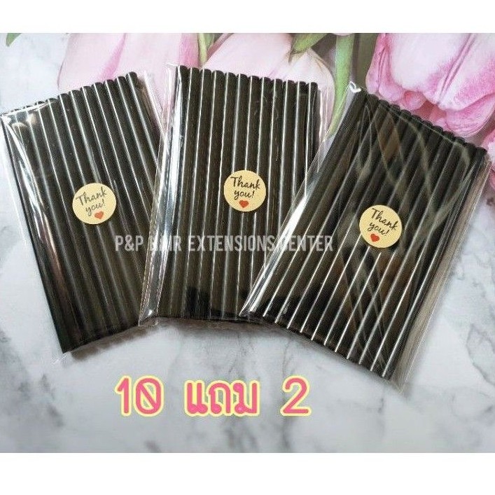 กาวต่อผม 10 แท่ง แถม 2 แท่ง กาว เกรดพรีเมี่ยม ปั้นช่อทน สวย แน่น ไม่เหนียวติดมือ