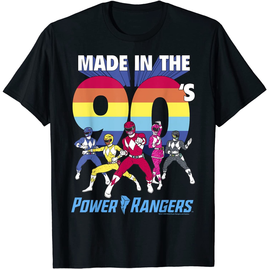 เสื้อยืด พิมพ์ลาย Power Rangers Group Shot Made In The 90's สําหรับผู้ชาย