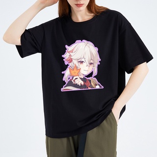 เสื้อยืดผ้าฝ้ายพิมพ์ลาย เสื้อยืด ผ้าฝ้าย พิมพ์ลายกราฟฟิคเกม Kaedehara Kazuha